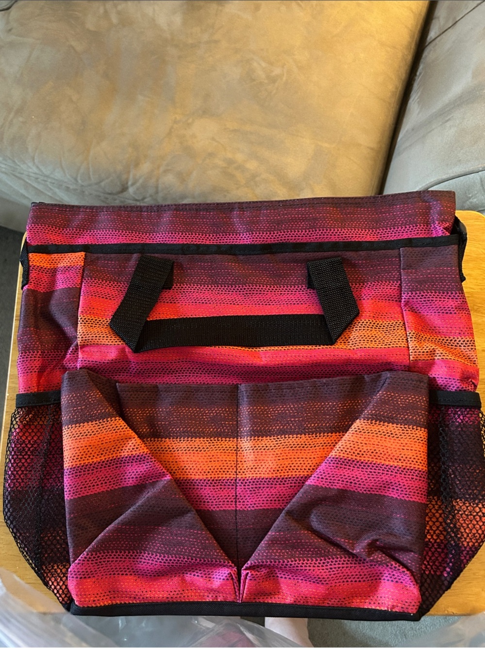 Thirty one ombre Striped Pink & Orange Women's Tote Bag